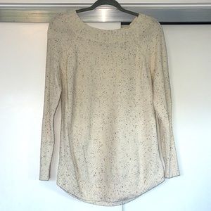 Loft Flecked Mock Neck Tunic Sweater in Size L